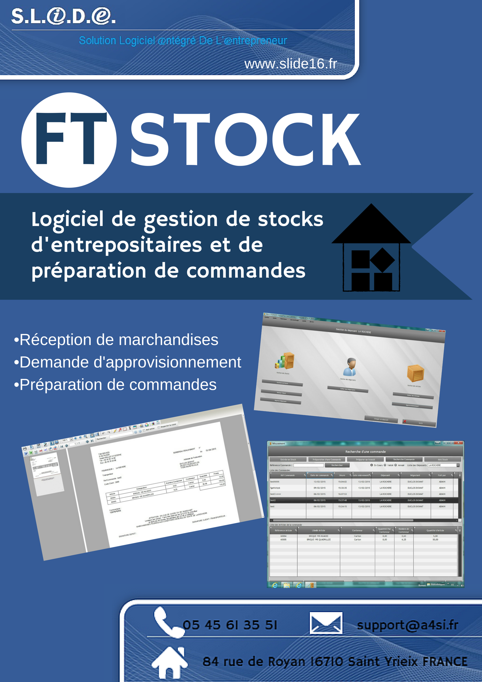 Logiciel de gestion de stocks d'entrepositaires et de préparation de commandes FTSTOCK